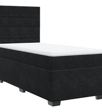 Boxspringbett mit Matratze Schwarz 90x200 cm Samt