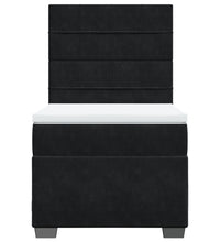 Boxspringbett mit Matratze Schwarz 90x200 cm Samt