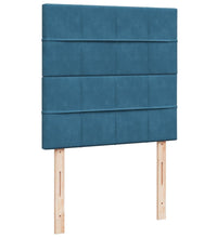 Boxspringbett mit Matratze Blau 90x200 cm Samt