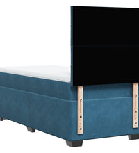 Boxspringbett mit Matratze Blau 90x200 cm Samt