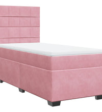 Boxspringbett mit Matratze Rosa 90x200 cm Samt
