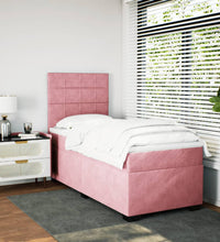 Boxspringbett mit Matratze Rosa 90x200 cm Samt