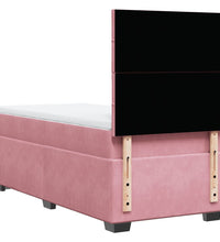 Boxspringbett mit Matratze Rosa 90x200 cm Samt