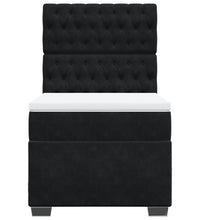 Boxspringbett mit Matratze Schwarz 90x200 cm Samt