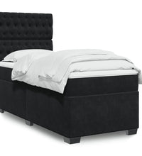 Boxspringbett mit Matratze Schwarz 90x200 cm Samt