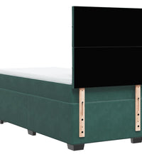 Boxspringbett mit Matratze Dunkelgrün 100x200 cm Samt