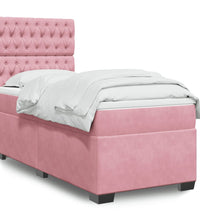 Boxspringbett mit Matratze Rosa 100x200 cm Samt
