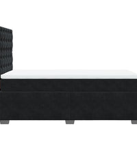 Boxspringbett mit Matratze Schwarz 100x200 cm Samt