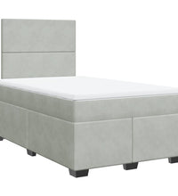 Boxspringbett mit Matratze Hellgrau 120x190 cm Samt