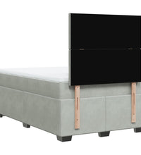 Boxspringbett mit Matratze Hellgrau 120x190 cm Samt