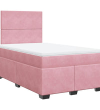 Boxspringbett mit Matratze Rosa 120x190 cm Samt