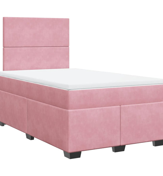 Boxspringbett mit Matratze Rosa 120x190 cm Samt