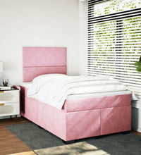 Boxspringbett mit Matratze Rosa 120x190 cm Samt