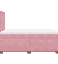 Boxspringbett mit Matratze Rosa 120x190 cm Samt