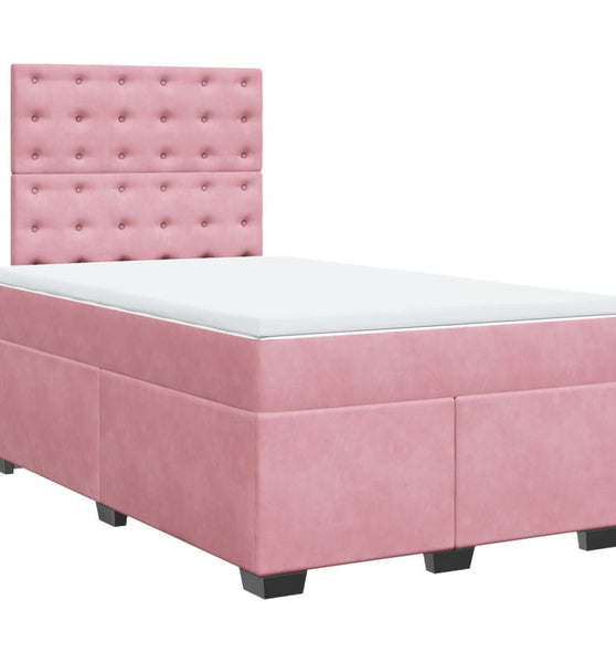 Boxspringbett mit Matratze Rosa 120x190 cm Samt