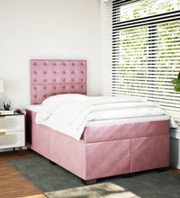 Boxspringbett mit Matratze Rosa 120x190 cm Samt