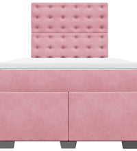 Boxspringbett mit Matratze Rosa 120x190 cm Samt