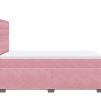 Boxspringbett mit Matratze Rosa 120x190 cm Samt