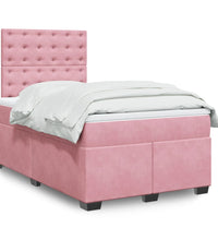 Boxspringbett mit Matratze Rosa 120x190 cm Samt