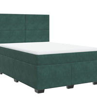 Boxspringbett mit Matratze Dunkelgrün 140x200 cm Samt
