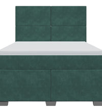 Boxspringbett mit Matratze Dunkelgrün 140x200 cm Samt