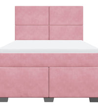 Boxspringbett mit Matratze Rosa 140x200 cm Samt