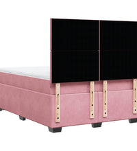 Boxspringbett mit Matratze Rosa 140x200 cm Samt