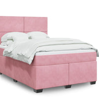 Boxspringbett mit Matratze Rosa 140x200 cm Samt