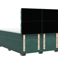 Boxspringbett mit Matratze Dunkelgrün 140x200 cm Samt
