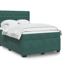 Boxspringbett mit Matratze Dunkelgrün 140x200 cm Samt