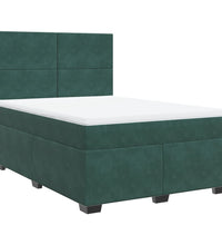 Boxspringbett mit Matratze Dunkelgrün 160x200 cm Samt