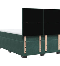 Boxspringbett mit Matratze Dunkelgrün 160x200 cm Samt