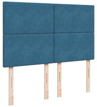 Boxspringbett mit Matratze Blau 160x200 cm Samt