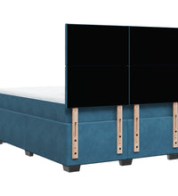 Boxspringbett mit Matratze Blau 160x200 cm Samt