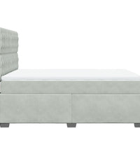 Boxspringbett mit Matratze Hellgrau 160x200 cm Samt