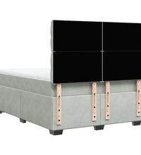 Boxspringbett mit Matratze Hellgrau 160x200 cm Samt