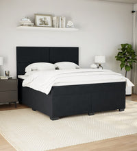 Boxspringbett mit Matratze Schwarz 180x200 cm Samt