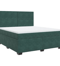 Boxspringbett mit Matratze Dunkelgrün 180x200 cm Samt