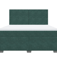Boxspringbett mit Matratze Dunkelgrün 180x200 cm Samt