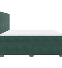 Boxspringbett mit Matratze Dunkelgrün 180x200 cm Samt