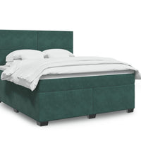 Boxspringbett mit Matratze Dunkelgrün 180x200 cm Samt