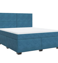 Boxspringbett mit Matratze Blau 180x200 cm Samt