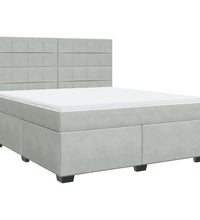Boxspringbett mit Matratze Hellgrau 180x200 cm Samt