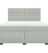 Boxspringbett mit Matratze Hellgrau 180x200 cm Samt