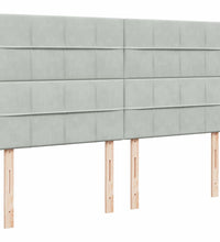 Boxspringbett mit Matratze Hellgrau 180x200 cm Samt