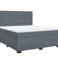 Boxspringbett mit Matratze Dunkelgrau 180x200 cm Samt