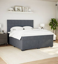 Boxspringbett mit Matratze Dunkelgrau 180x200 cm Samt