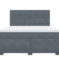 Boxspringbett mit Matratze Dunkelgrau 180x200 cm Samt