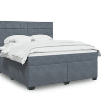 Boxspringbett mit Matratze Dunkelgrau 180x200 cm Samt