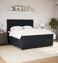 Boxspringbett mit Matratze Schwarz 180x200 cm Samt